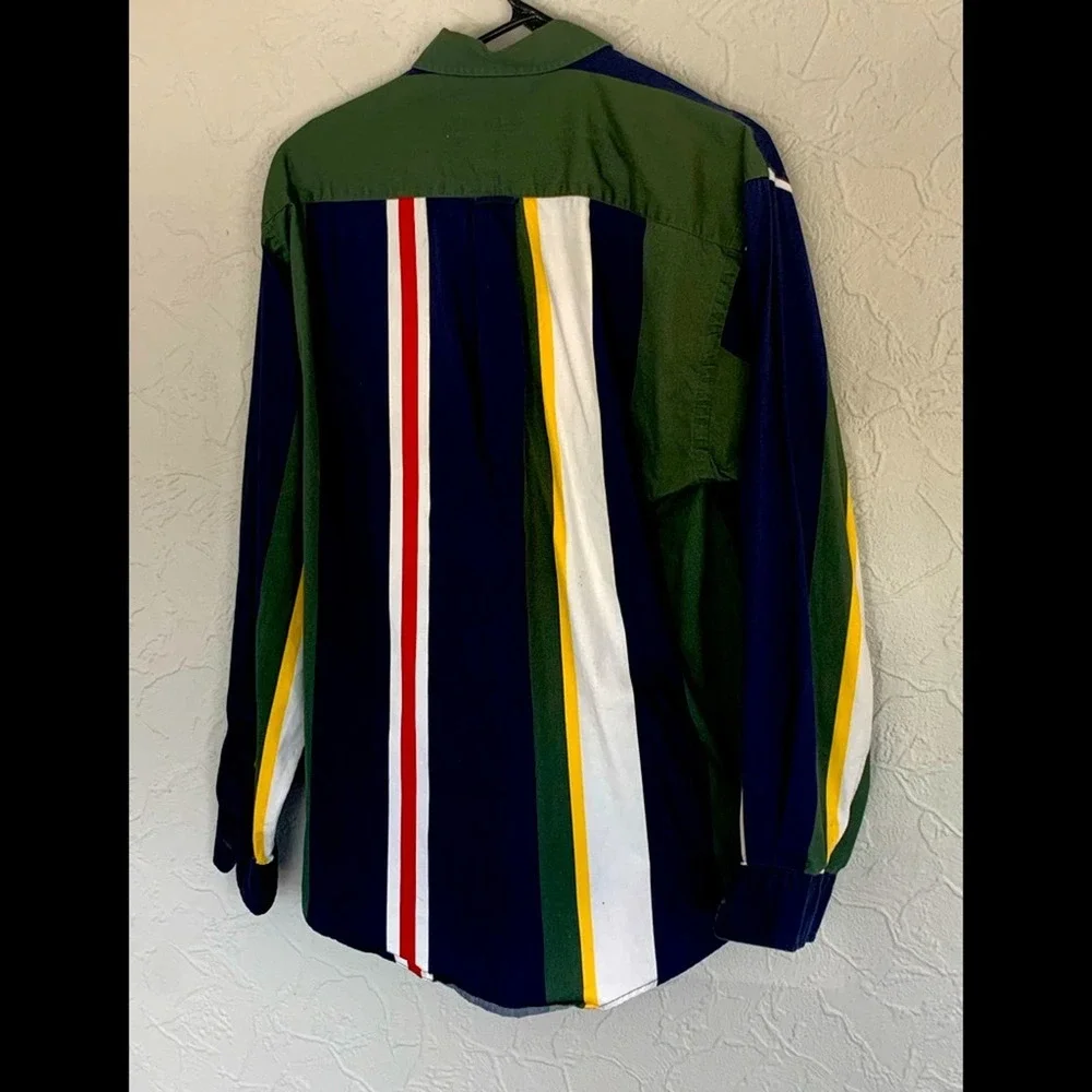 MENS VINTAGE 90’S COLOR BLOCKED NAUTICA BUTTON UP LONGSLEEVE SHIRT SIZE MEDIUM - Picture 6 of 6
